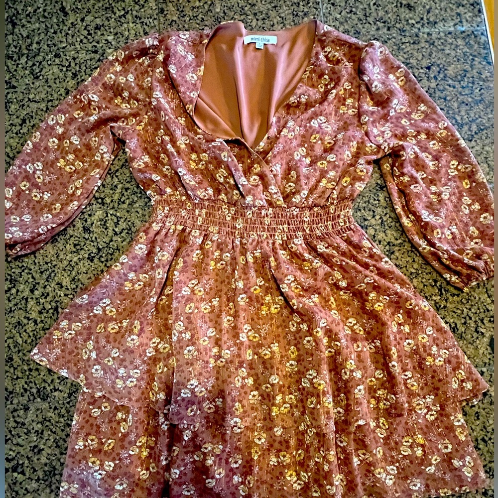 Large flower print dress
